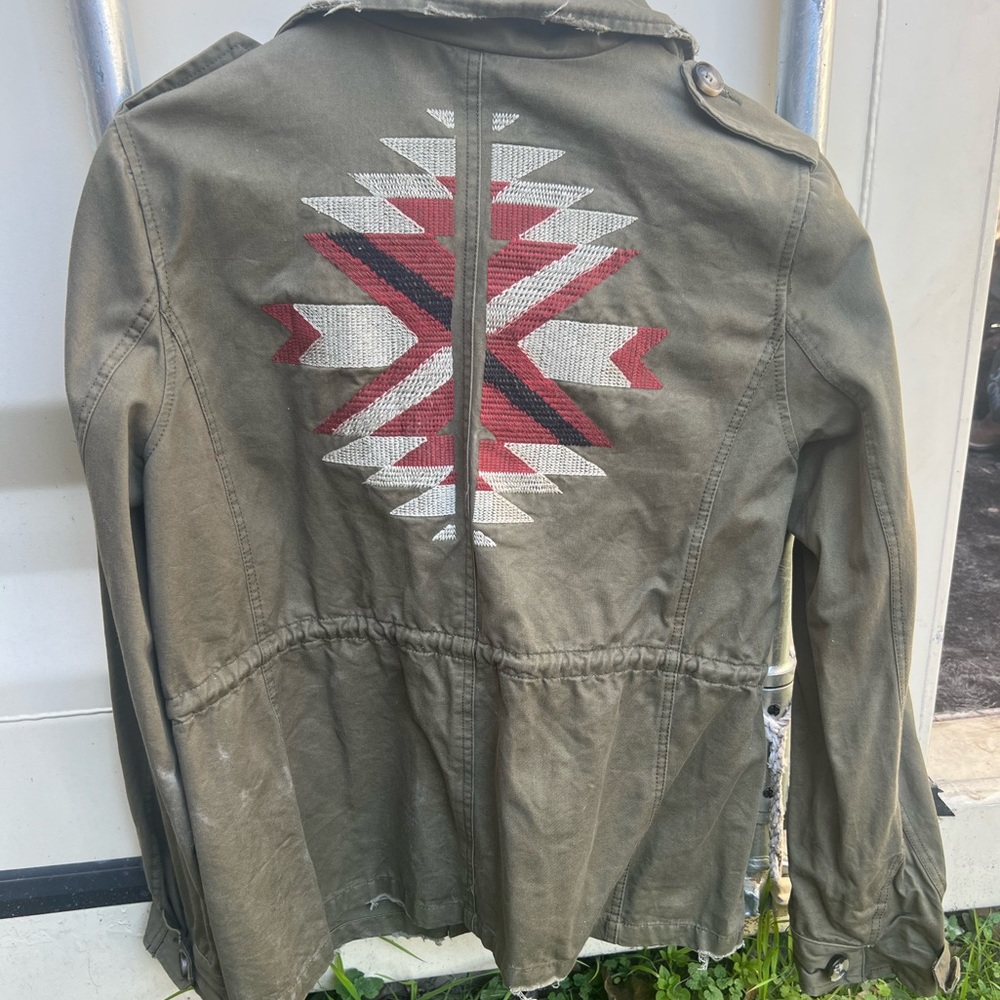 Army Green Aztec Jacket - Picture 2 of 3